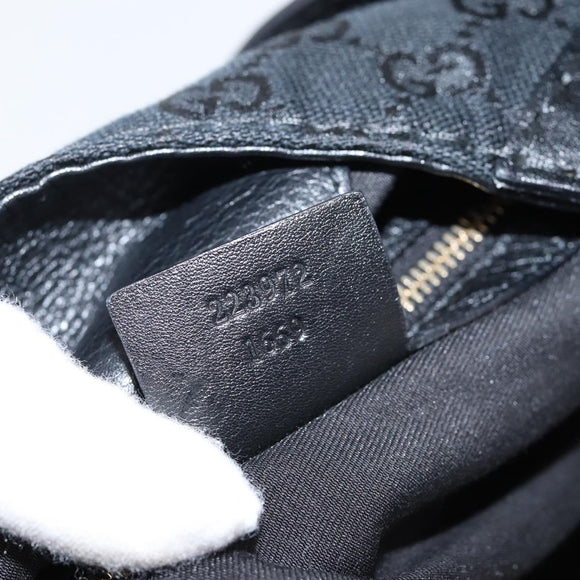 GUCCI GG Canvas Tote Bag Black Gold 223972 Auth BA15960V