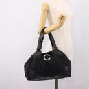 GUCCI GG Canvas Tote Bag Black Gold 223972 Auth BA15960V-21