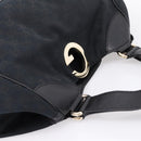 GUCCI GG Canvas Tote Bag Black Gold 223972 Auth BA15960V-6