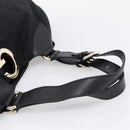 GUCCI GG Canvas Tote Bag Black Gold 223972 Auth BA15960V-7