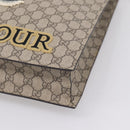GUCCI GG Supreme Tote Bag PVC 2way Beige Gold 450950 Auth BA15961V-12