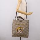 GUCCI GG Supreme Tote Bag PVC 2way Beige Gold 450950 Auth BA15961V-26