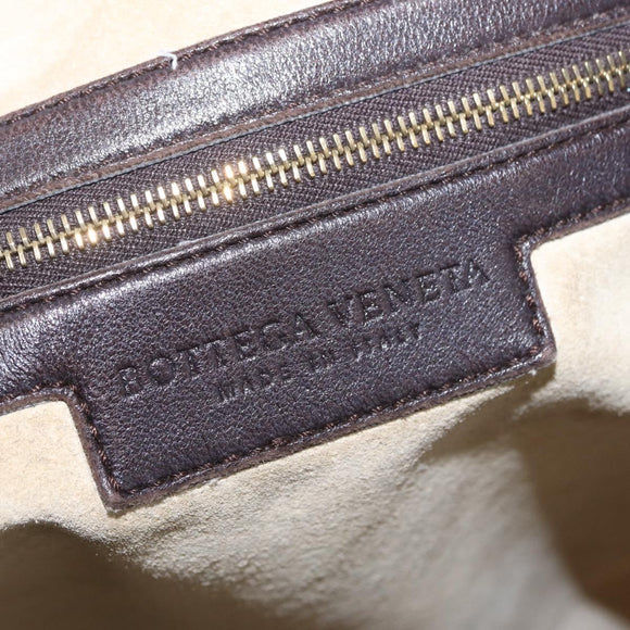 Bottega Veneta INTRECCIATO Hobo Bag Leather Brown Gold 115654 Auth BA15963V