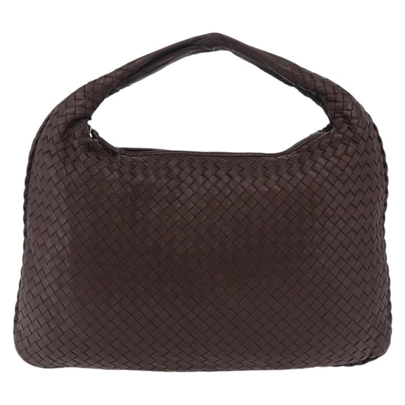 Bottega Veneta INTRECCIATO Hobo Bag Leather Brown Gold 115654 Auth BA15963V