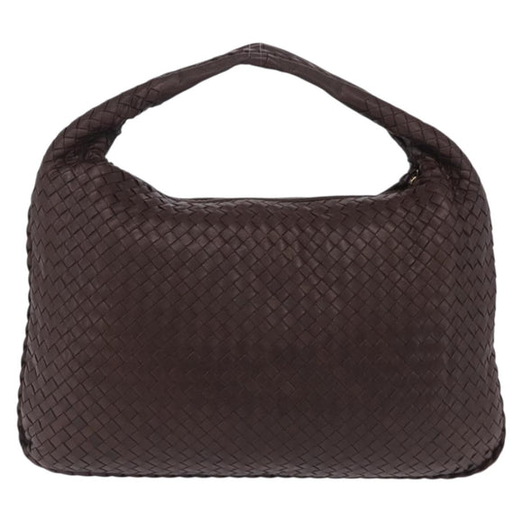 Bottega Veneta INTRECCIATO Hobo Bag Leather Brown Gold 115654 Auth BA15963V