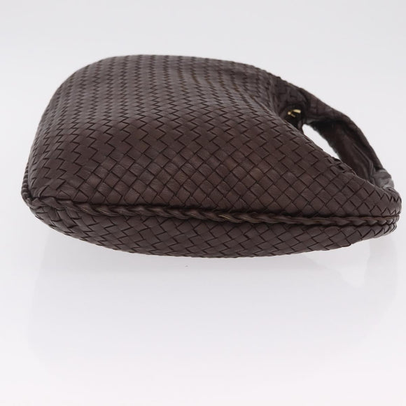 Bottega Veneta INTRECCIATO Hobo Bag Leather Brown Gold 115654 Auth BA15963V