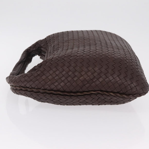 Bottega Veneta INTRECCIATO Hobo Bag Leather Brown Gold 115654 Auth BA15963V