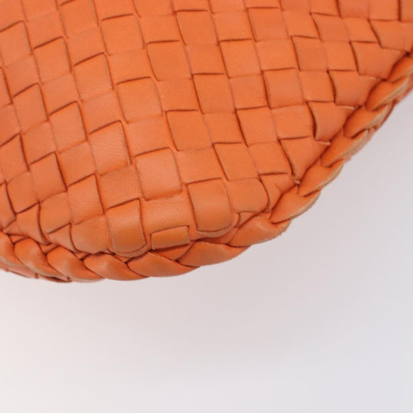 Bottega Veneta INTRECCIATO Hobo Bag Leather Orange Gold 115653 Auth BA15964V