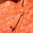 Bottega Veneta INTRECCIATO Hobo Bag Leather Orange Gold 115653 Auth BA15964V-14