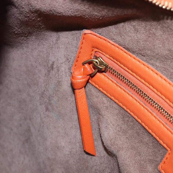 Bottega Veneta INTRECCIATO Hobo Bag Leather Orange Gold 115653 Auth BA15964V