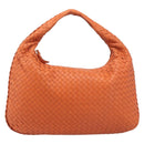 Bottega Veneta INTRECCIATO Hobo Bag Leather Orange Gold 115653 Auth BA15964V-2