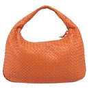 Bottega Veneta INTRECCIATO Hobo Bag Leather Orange Gold 115653 Auth BA15964V-3