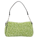 Christian Dior Saddle Shoulder Bag Leather sequins Green Silver Auth BA15966SM-3