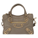Balenciaga Classic Metal Edge Mini City Bag 2way Beige 390160 Auth BA15968M-2