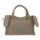 Balenciaga Classic Metal Edge Mini City Bag 2way Beige 390160 Auth BA15968M-3