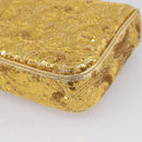 CELINE Sequin Chain Shoulder Bag Leather Gold Auth BA15971SM-15