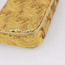 CELINE Sequin Chain Shoulder Bag Leather Gold Auth BA15971SM-16