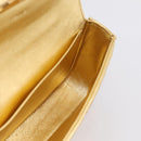 CELINE Sequin Chain Shoulder Bag Leather Gold Auth BA15971SM-20
