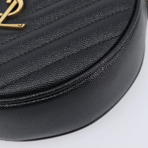 Saint Laurent Chain Viel Shoulder Bag Leather Black Gold Auth BA15972SAM