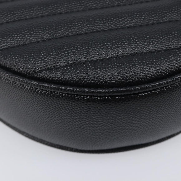 Saint Laurent Chain Viel Shoulder Bag Leather Black Gold Auth BA15972SAM