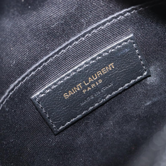 Saint Laurent Chain Viel Shoulder Bag Leather Black Gold Auth BA15972SAM