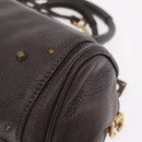 Chloe Paddington Hand Bag Leather Brown Gold Silver Auth BA15973V-16