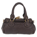 Chloe Paddington Hand Bag Leather Brown Gold Silver Auth BA15973V-2