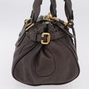Chloe Paddington Hand Bag Leather Brown Gold Silver Auth BA15973V-4