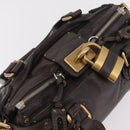 Chloe Paddington Hand Bag Leather Brown Gold Silver Auth BA15973V-6