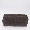Chloe Paddington Hand Bag Leather Brown Gold Silver Auth BA15973V-5