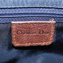 Christian Dior Trotter Canvas Street Chic Shoulder Bag Navy Gold Auth BA15975V-23