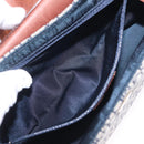 Christian Dior Trotter Canvas Street Chic Shoulder Bag Navy Gold Auth BA15975V-28