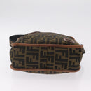 FENDI Zucca Canvas Shoulder Bag Black Brown 7VA152 Auth BA15976A-11