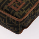 FENDI Zucca Canvas Shoulder Bag Black Brown 7VA152 Auth BA15976A-13