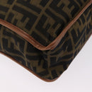 FENDI Zucca Canvas Shoulder Bag Black Brown 7VA152 Auth BA15976A-14