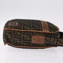 FENDI Zucca Canvas Shoulder Bag Black Brown 7VA152 Auth BA15976A-4
