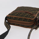 FENDI Zucca Canvas Shoulder Bag Black Brown 7VA152 Auth BA15976A-6
