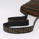 FENDI Zucca Canvas Shoulder Bag Black Brown 7VA152 Auth BA15976A-7