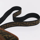 FENDI Zucca Canvas Shoulder Bag Black Brown 7VA152 Auth BA15976A-8