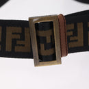 FENDI Zucca Canvas Shoulder Bag Black Brown 7VA152 Auth BA15976A-9