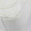 CHANEL Shoulder Bag Caviar Skin White Gold CC Auth BA15977M-17