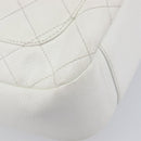 CHANEL Shoulder Bag Caviar Skin White Gold CC Auth BA15977M-18