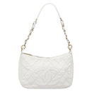 CHANEL Shoulder Bag Caviar Skin White Gold CC Auth BA15977M-13