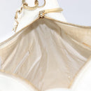 CHANEL Shoulder Bag Caviar Skin White Gold CC Auth BA15977M-22