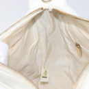 CHANEL Shoulder Bag Caviar Skin White Gold CC Auth BA15977M-23