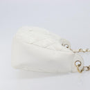 CHANEL Shoulder Bag Caviar Skin White Gold CC Auth BA15977M-3