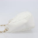 CHANEL Shoulder Bag Caviar Skin White Gold CC Auth BA15977M-4