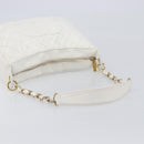 CHANEL Shoulder Bag Caviar Skin White Gold CC Auth BA15977M-7