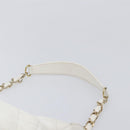 CHANEL Shoulder Bag Caviar Skin White Gold CC Auth BA15977M-14