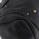 Chloe Paddington Hand Bag Leather Black Gold Silver Auth BA15978M-8
